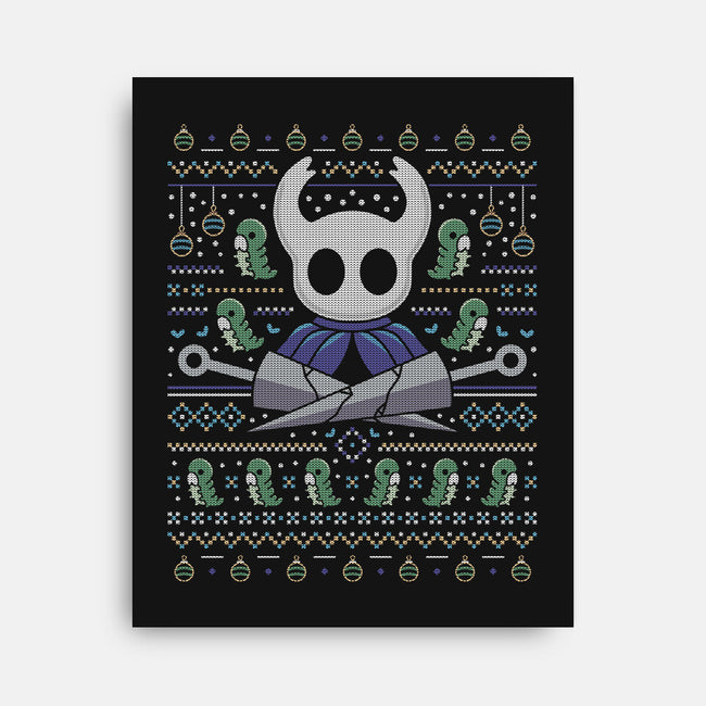 Hallownest Grubs Ugly Sweater-None-Stretched-Canvas-LAGELANTEE