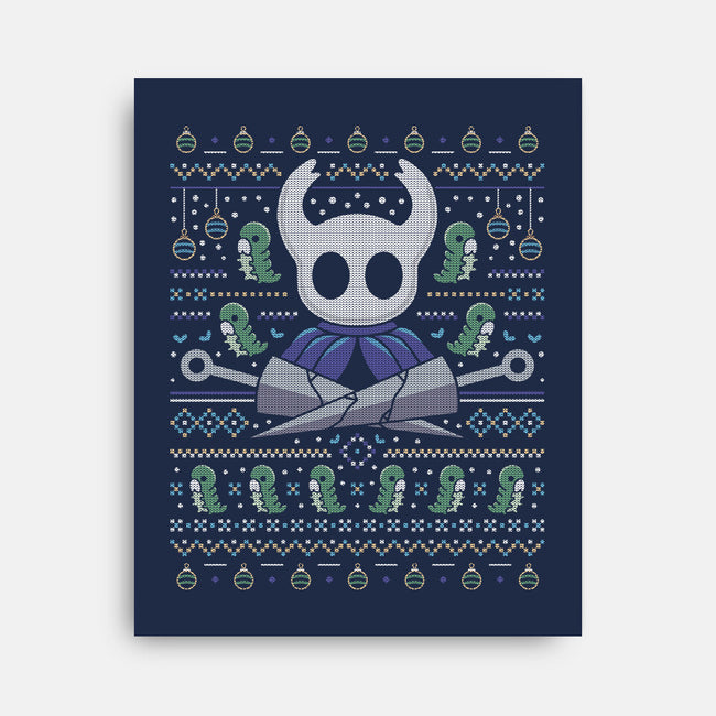 Hallownest Grubs Ugly Sweater-None-Stretched-Canvas-LAGELANTEE