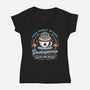 Dodogama Coffee Emblem-Womens-V-Neck-Tee-LAGELANTEE