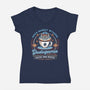 Dodogama Coffee Emblem-Womens-V-Neck-Tee-LAGELANTEE