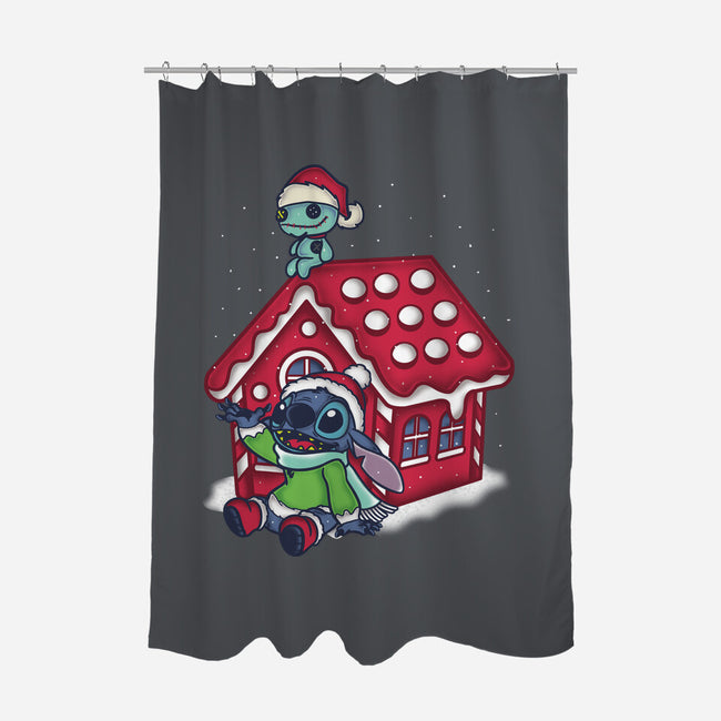 Stitch's Holiday-None-Polyester-Shower Curtain-turborat14