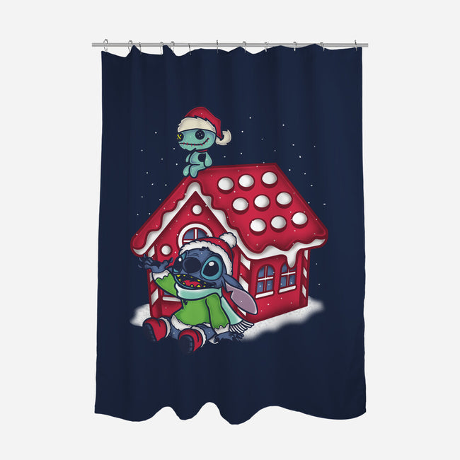 Stitch's Holiday-None-Polyester-Shower Curtain-turborat14