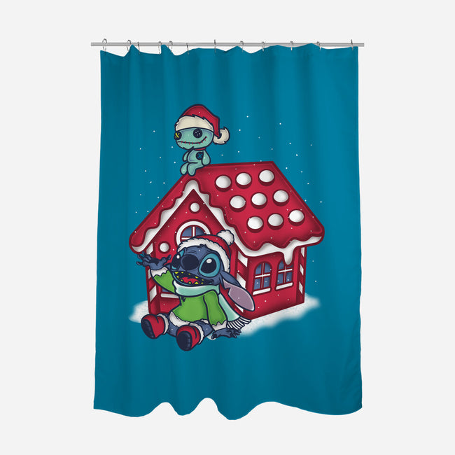 Stitch's Holiday-None-Polyester-Shower Curtain-turborat14