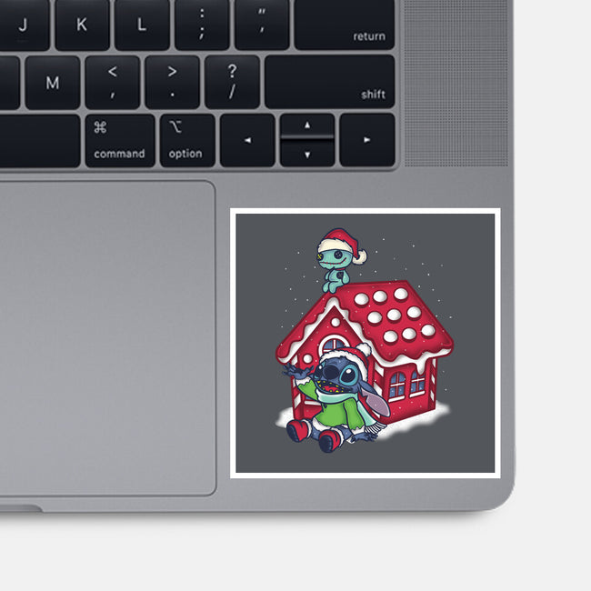 Stitch's Holiday-None-Glossy-Sticker-turborat14