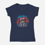 Leader Autobot-Womens-V-Neck-Tee-nickzzarto