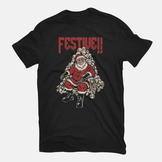 Festive Santa-Mens-Heavyweight-Tee-PopCultureWizard