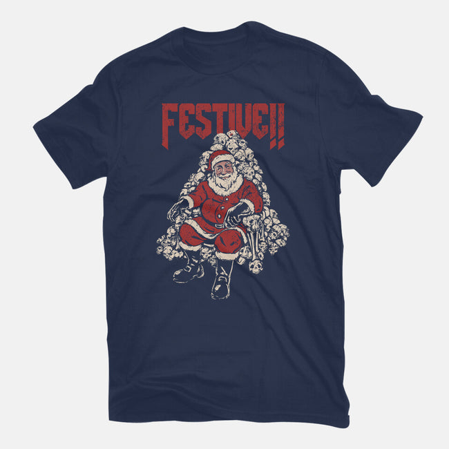 Festive Santa-Mens-Basic-Tee-PopCultureWizard