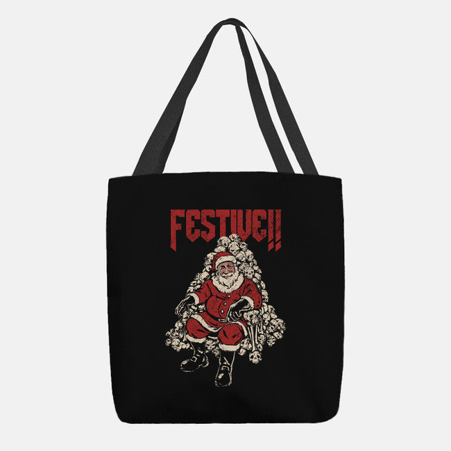 Festive Santa-None-Basic Tote-Bag-PopCultureWizard