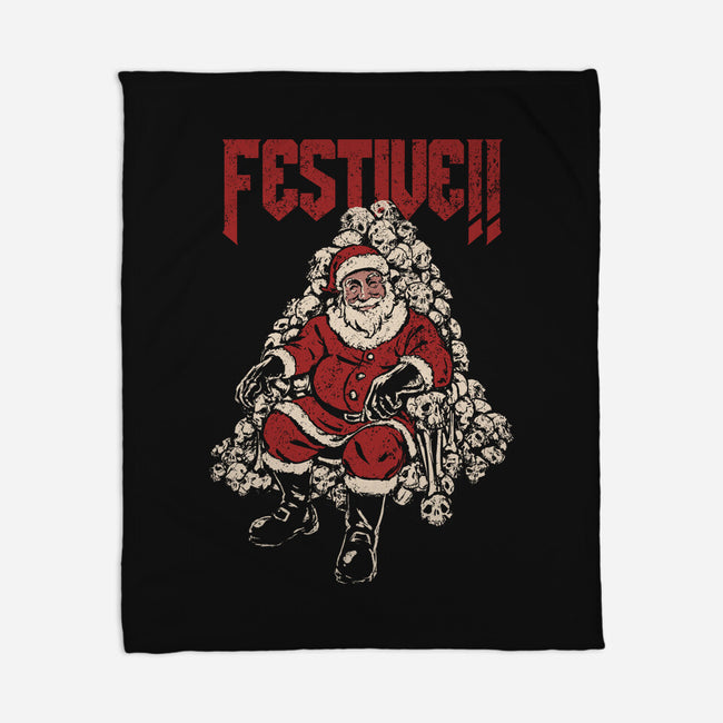Festive Santa-None-Fleece-Blanket-PopCultureWizard