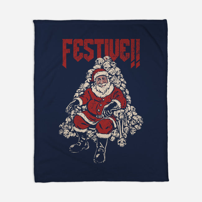 Festive Santa-None-Fleece-Blanket-PopCultureWizard