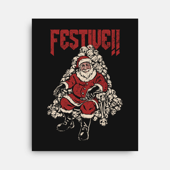 Festive Santa-None-Stretched-Canvas-PopCultureWizard