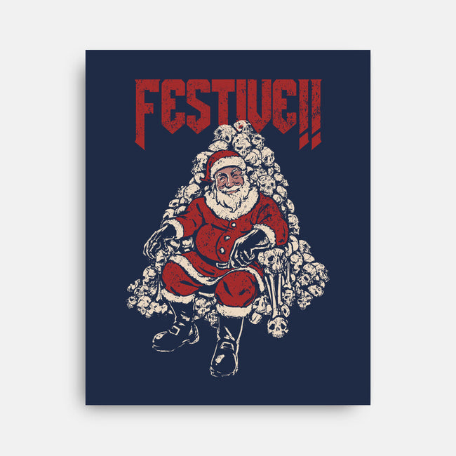 Festive Santa-None-Stretched-Canvas-PopCultureWizard