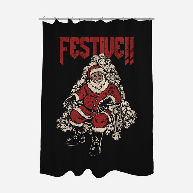 Festive Santa-None-Polyester-Shower Curtain-PopCultureWizard