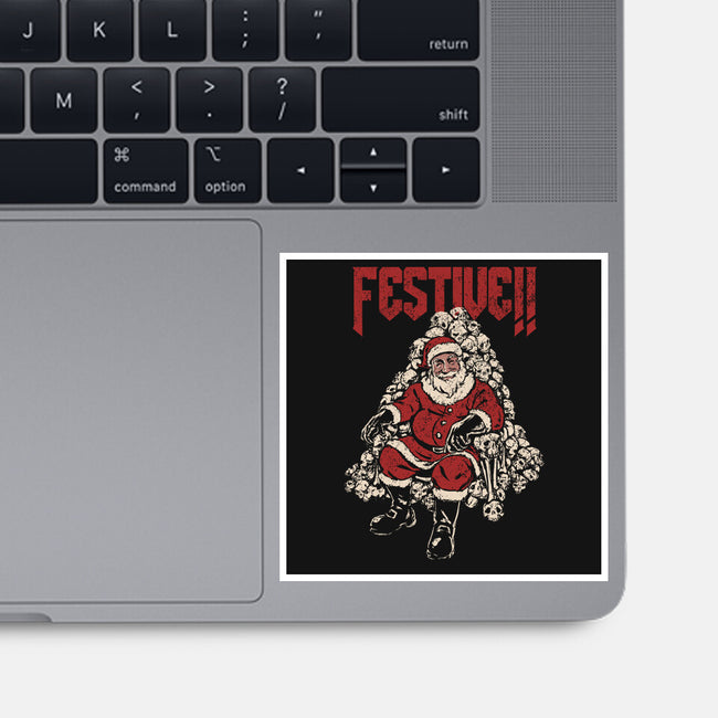 Festive Santa-None-Glossy-Sticker-PopCultureWizard