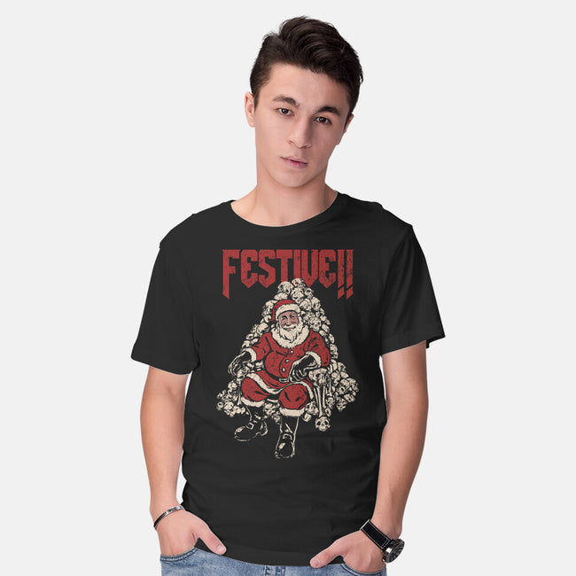 Festive Santa-Mens-Basic-Tee-PopCultureWizard