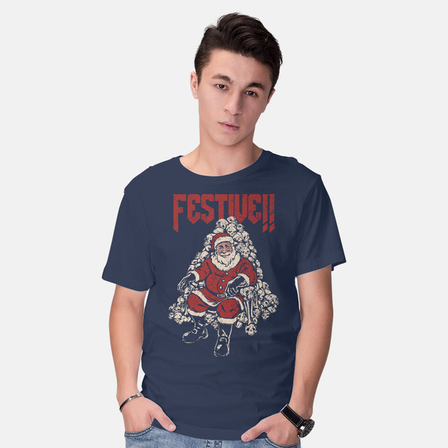 Festive Santa-Mens-Basic-Tee-PopCultureWizard