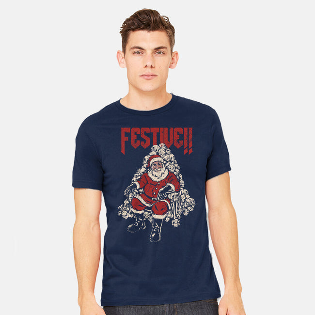 Festive Santa-Mens-Heavyweight-Tee-PopCultureWizard
