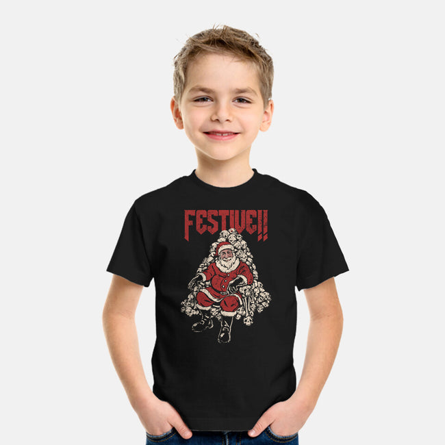 Festive Santa-Youth-Basic-Tee-PopCultureWizard