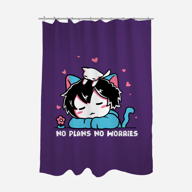 No Plans No Worries-None-Polyester-Shower Curtain-naomori