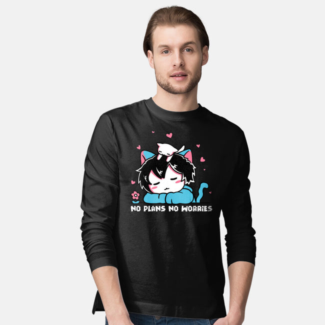 No Plans No Worries-Mens-Long Sleeved-Tee-naomori
