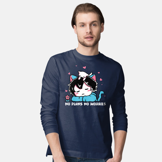 No Plans No Worries-Mens-Long Sleeved-Tee-naomori
