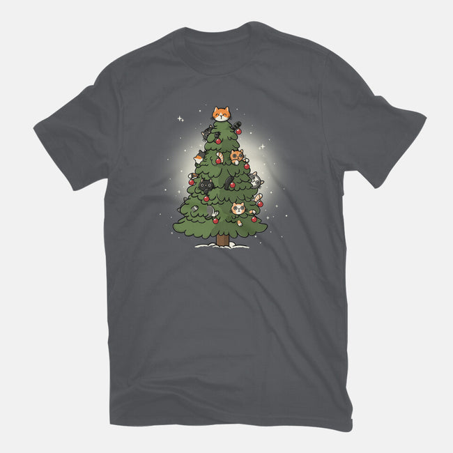 Christmas Cats Tree-Mens-Premium-Tee-Freecheese