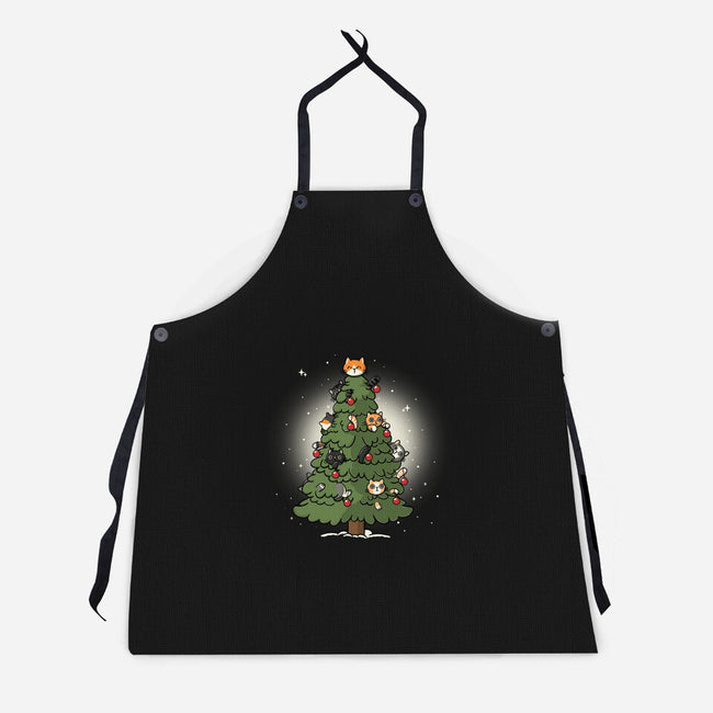 Christmas Cats Tree-Unisex-Kitchen-Apron-Freecheese