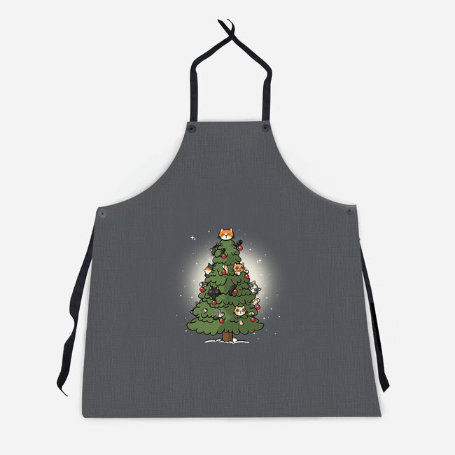 Christmas Cats Tree-Unisex-Kitchen-Apron-Freecheese