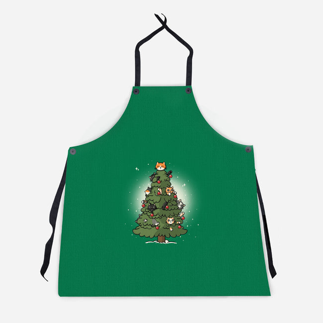 Christmas Cats Tree-Unisex-Kitchen-Apron-Freecheese