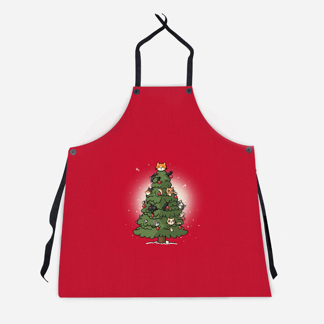 Christmas Cats Tree-Unisex-Kitchen-Apron-Freecheese