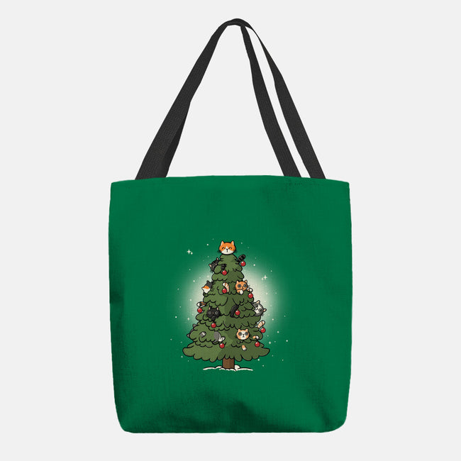 Christmas Cats Tree-None-Basic Tote-Bag-Freecheese