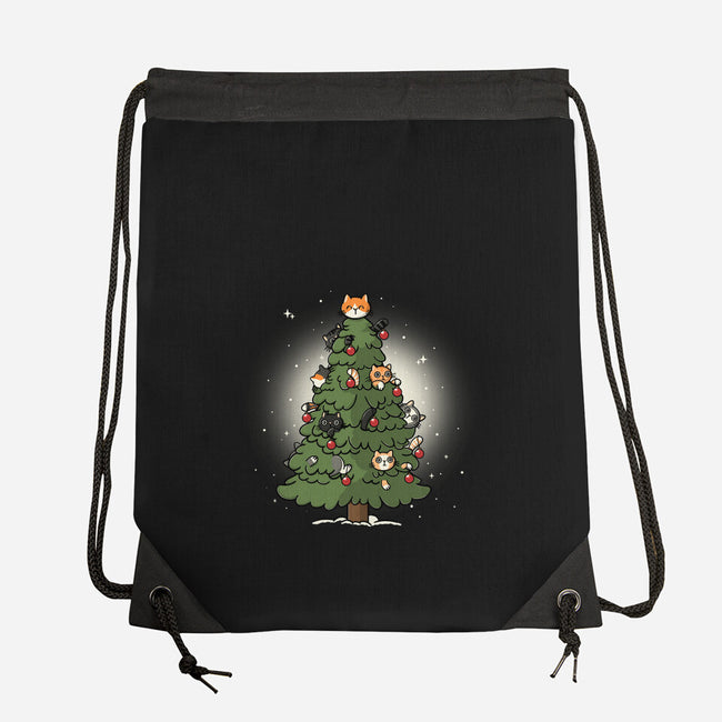Christmas Cats Tree-None-Drawstring-Bag-Freecheese