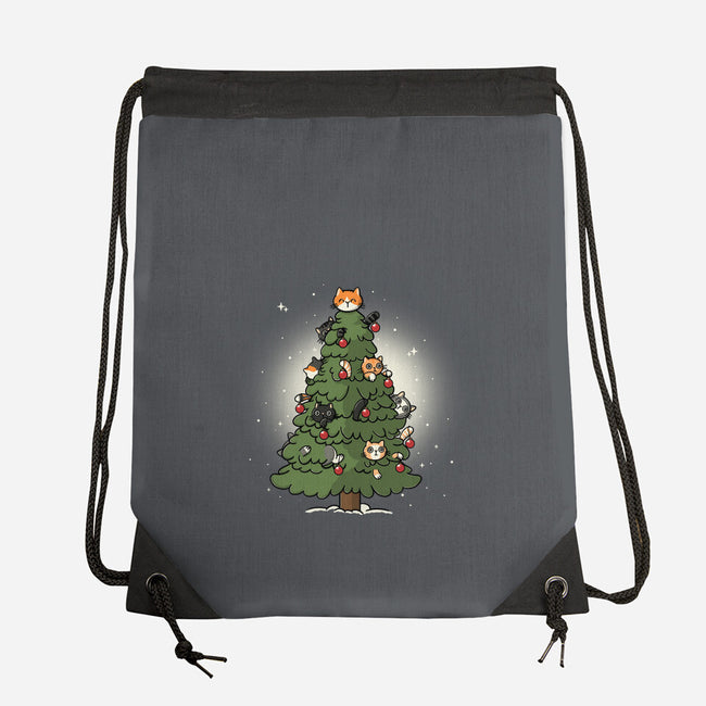 Christmas Cats Tree-None-Drawstring-Bag-Freecheese