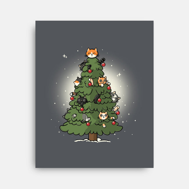 Christmas Cats Tree-None-Stretched-Canvas-Freecheese