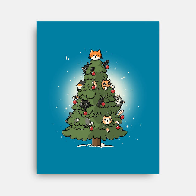 Christmas Cats Tree-None-Stretched-Canvas-Freecheese