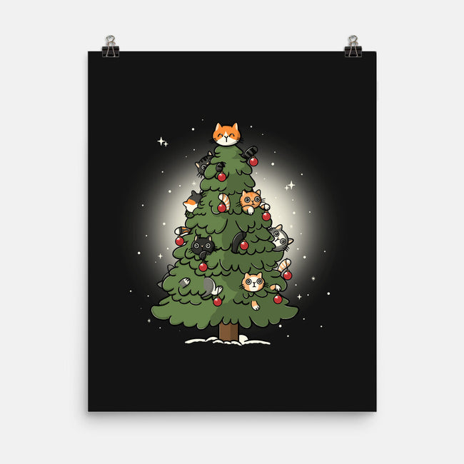 Christmas Cats Tree-None-Matte-Poster-Freecheese