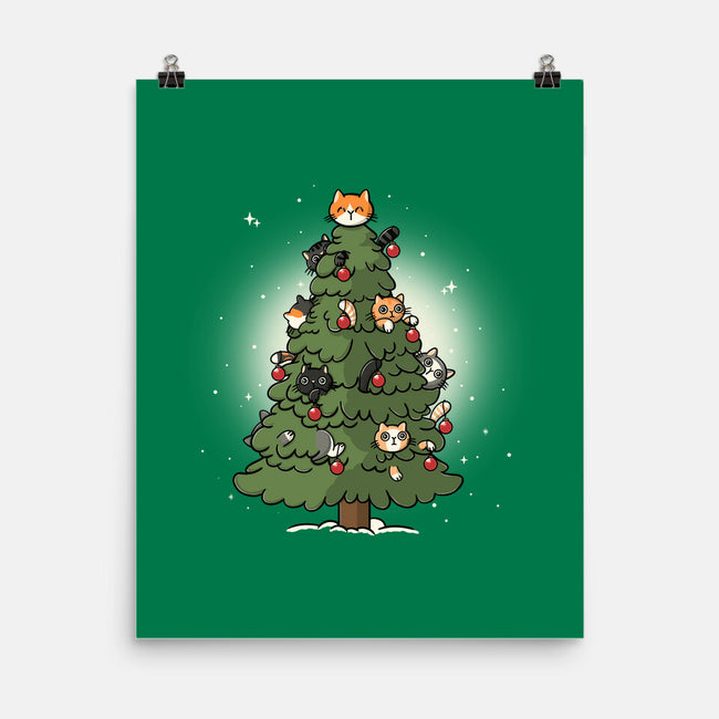 Christmas Cats Tree-None-Matte-Poster-Freecheese