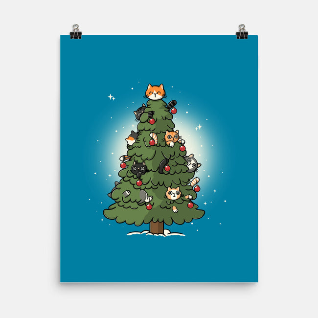Christmas Cats Tree-None-Matte-Poster-Freecheese