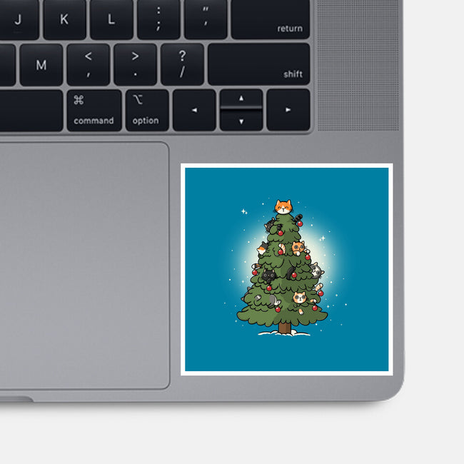Christmas Cats Tree-None-Glossy-Sticker-Freecheese