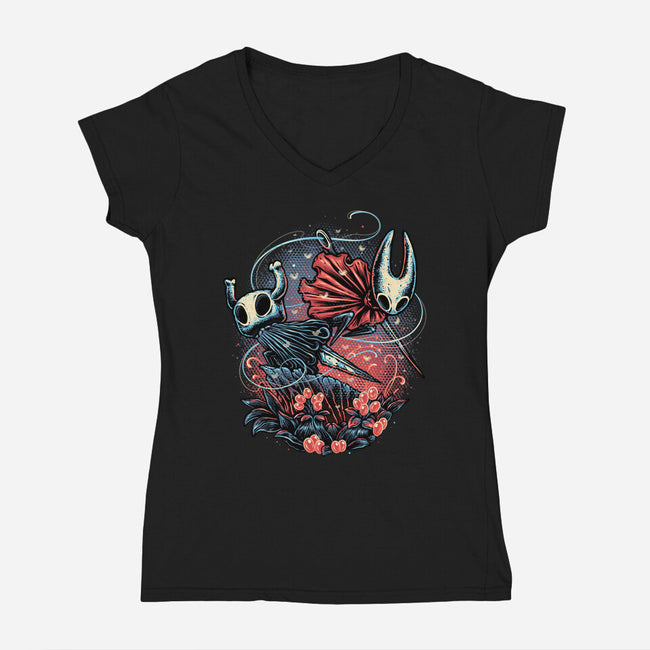 Heroes Of The Underground-Womens-V-Neck-Tee-glitchygorilla