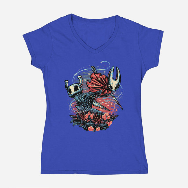 Heroes Of The Underground-Womens-V-Neck-Tee-glitchygorilla