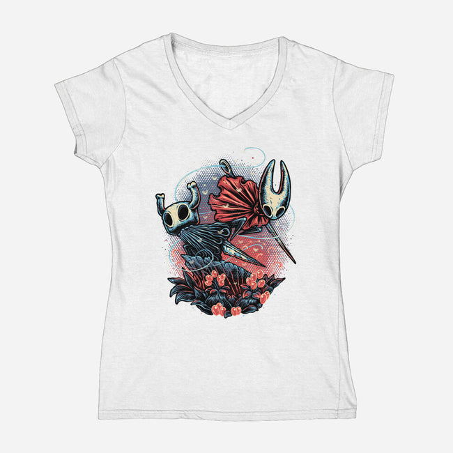 Heroes Of The Underground-Womens-V-Neck-Tee-glitchygorilla