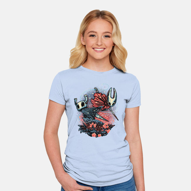 Heroes Of The Underground-Womens-Fitted-Tee-glitchygorilla