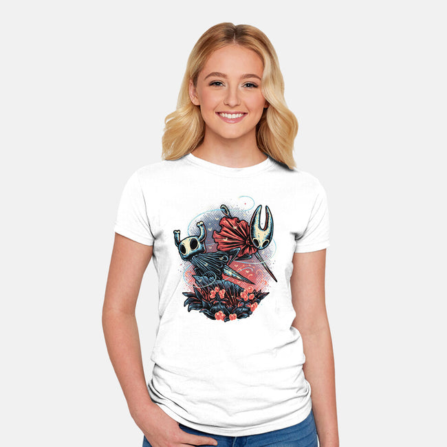 Heroes Of The Underground-Womens-Fitted-Tee-glitchygorilla