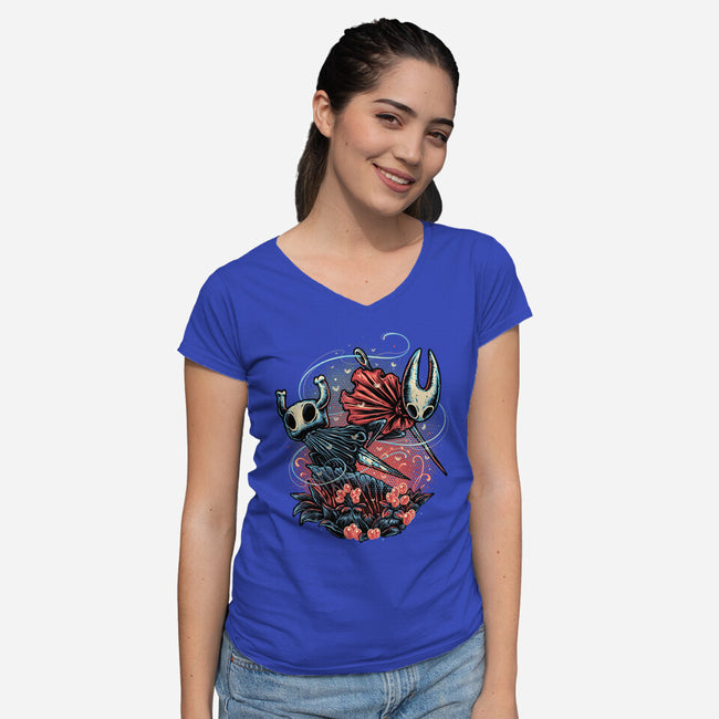 Heroes Of The Underground-Womens-V-Neck-Tee-glitchygorilla