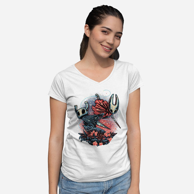 Heroes Of The Underground-Womens-V-Neck-Tee-glitchygorilla