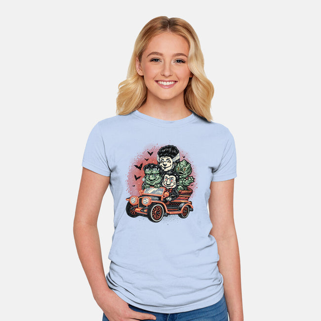 Horrific Roadtrip-Womens-Fitted-Tee-glitchygorilla