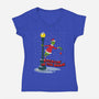 Stealin In The Snow-Womens-V-Neck-Tee-Getsousa!