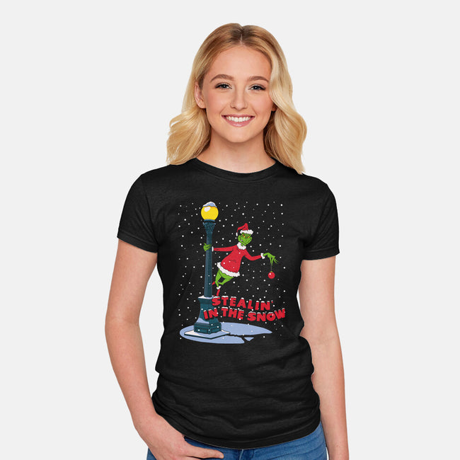 Stealin In The Snow-Womens-Fitted-Tee-Getsousa!