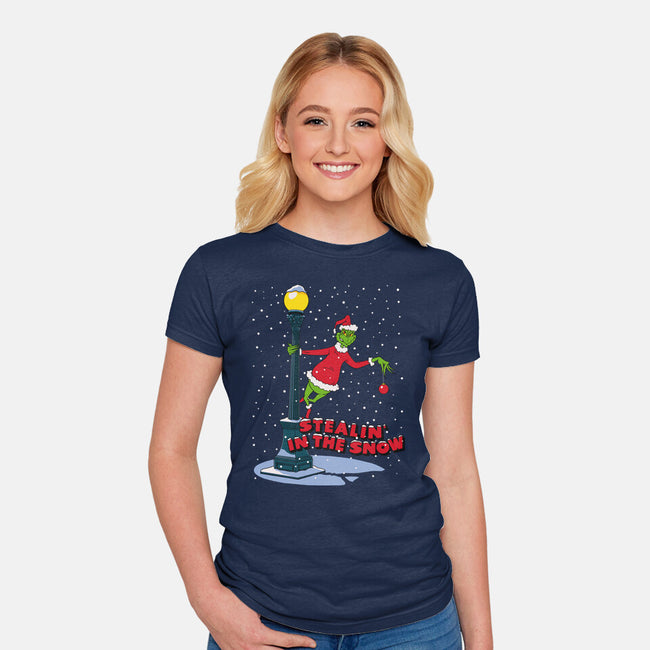 Stealin In The Snow-Womens-Fitted-Tee-Getsousa!